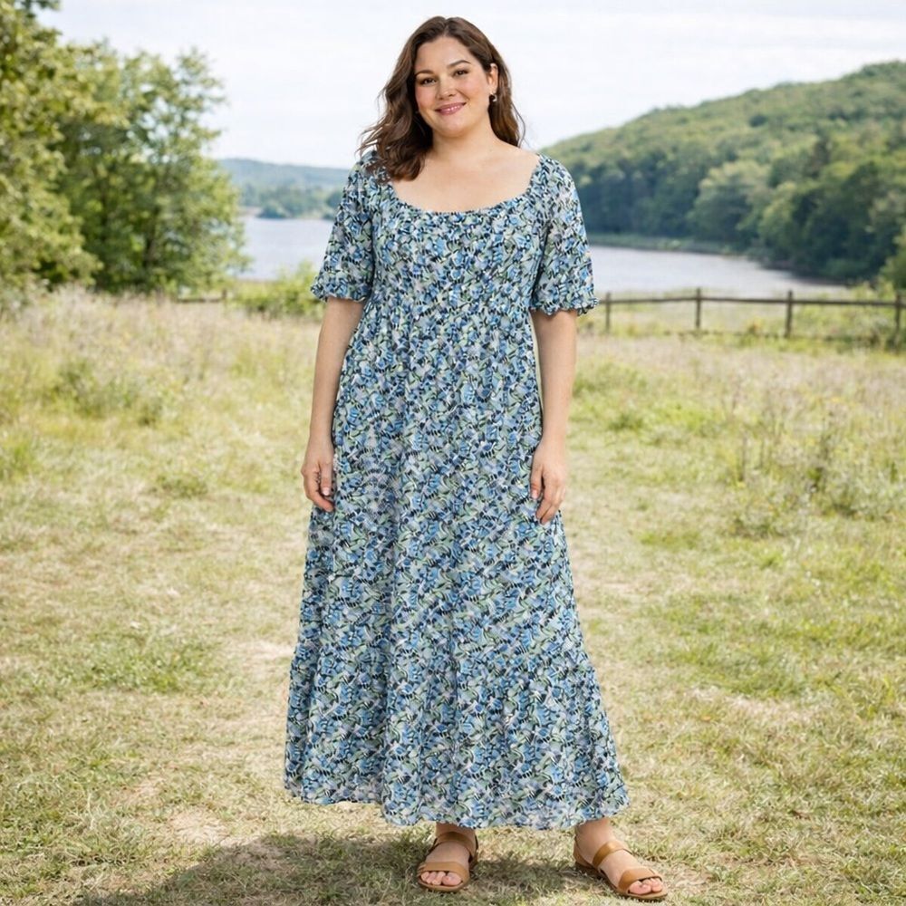 Astr The Label Dress Multi Floral square neck XL